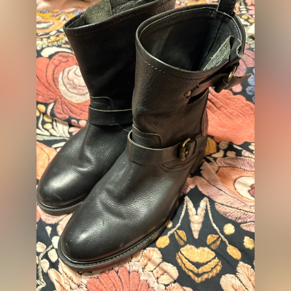 J. Crew Black Moto Boots